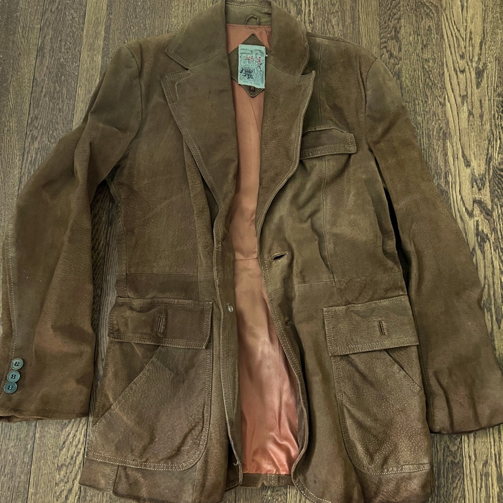 Vintage Scott Grey Ltd Tanned Leather Lined Jacket Mens 38 Brown